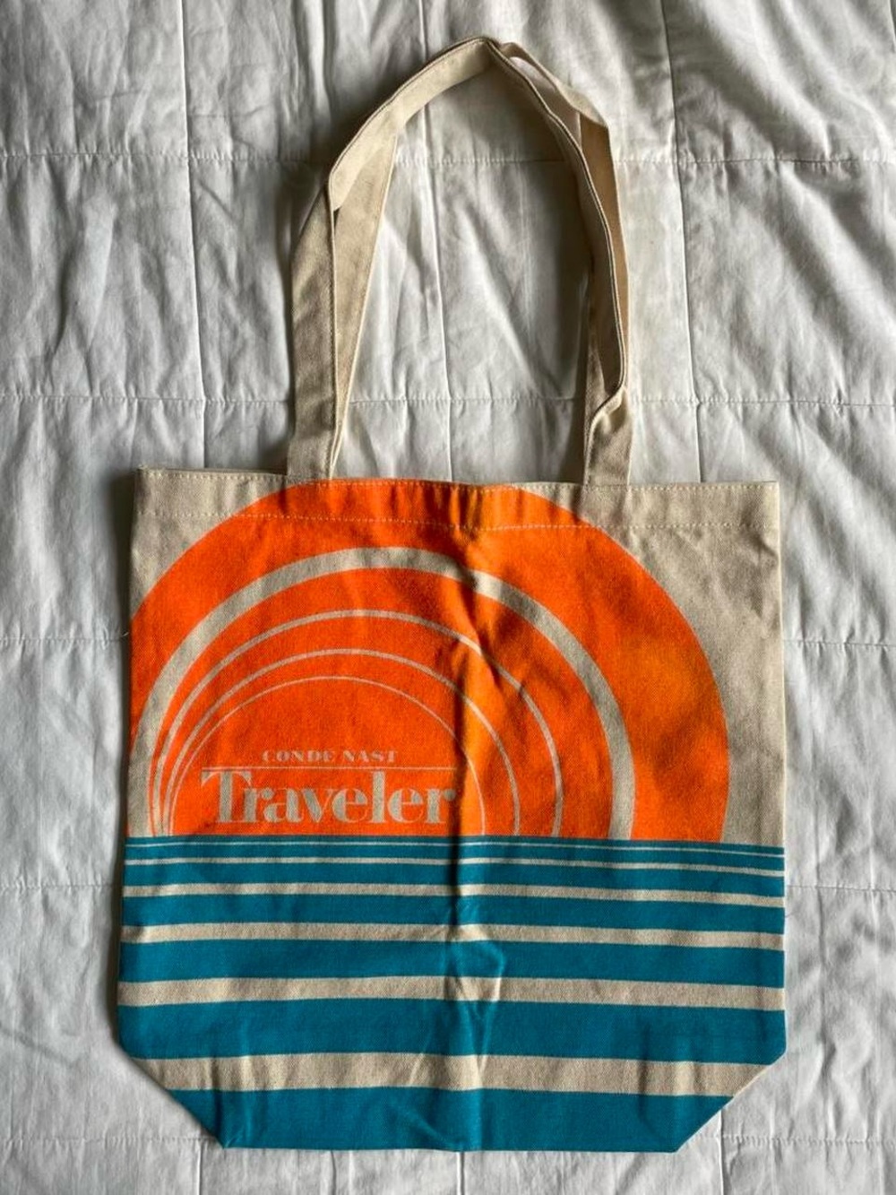 Condé Nast Traveler Cream Canvas Tote Bag